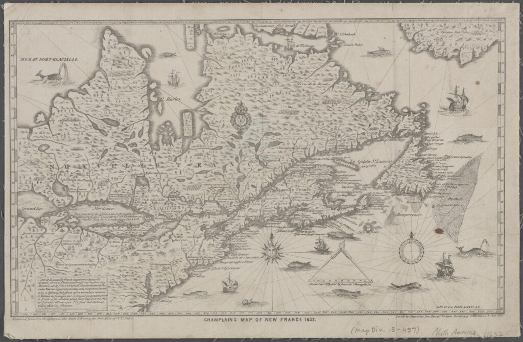 Champlain Map 1632 - from NY Public Library