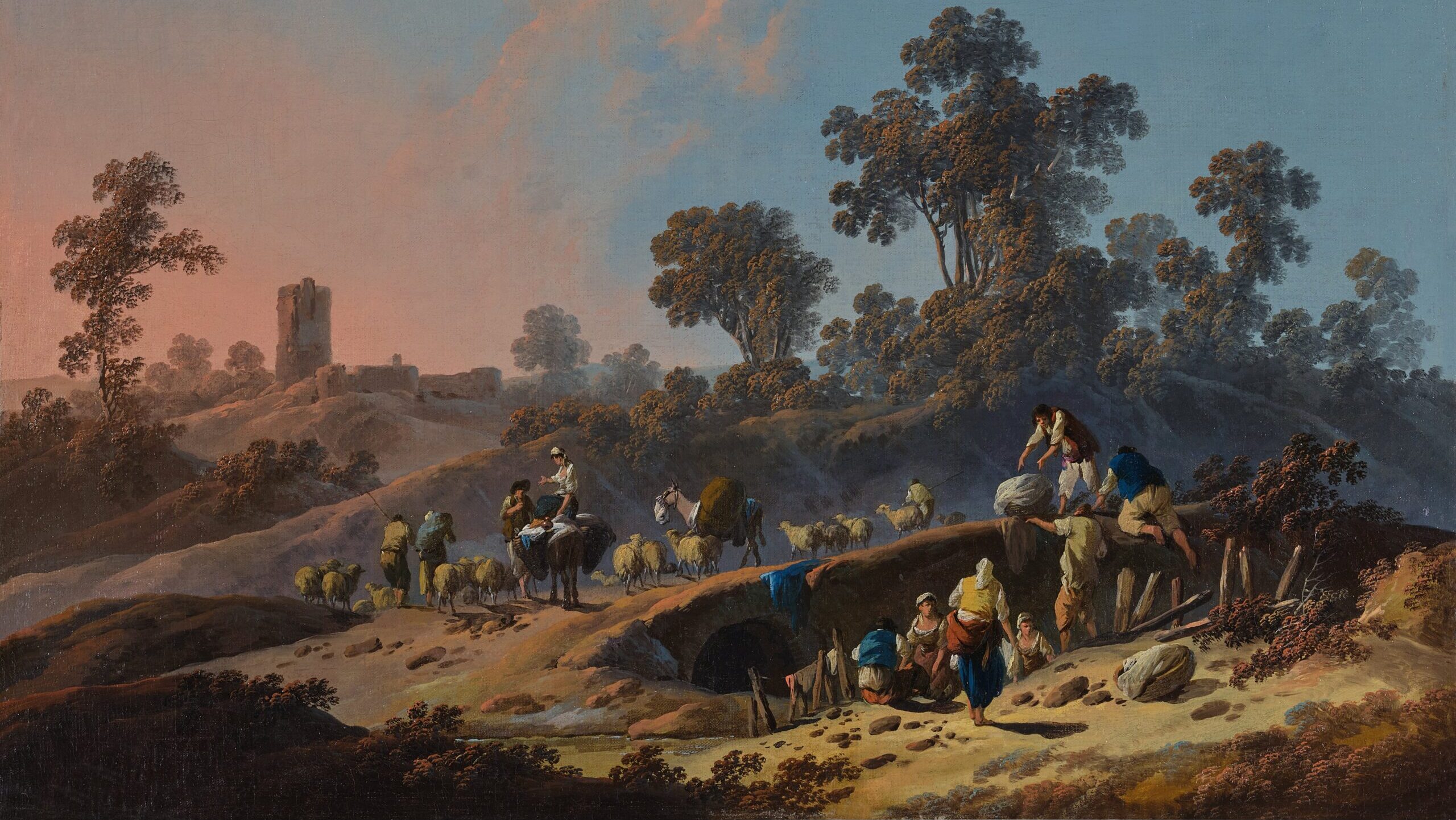 Picture by Jean-Baptiste Pillement called Villagers in a Southern Landscape